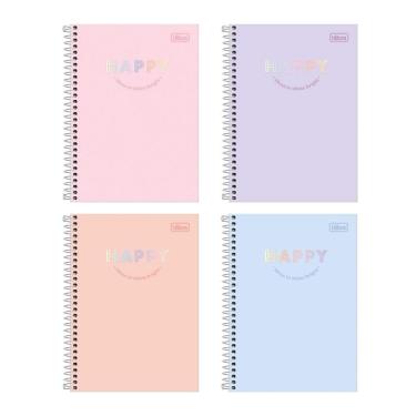 Imagem de Caderno espiral capa dura 1/4 80 folhas Happy - Tilibra
