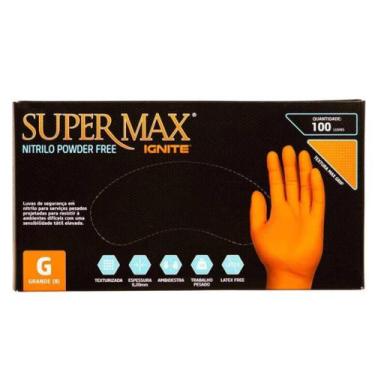 Imagem de Luva laranja para mecanico jardineiro produtos quimicos supermax ignit