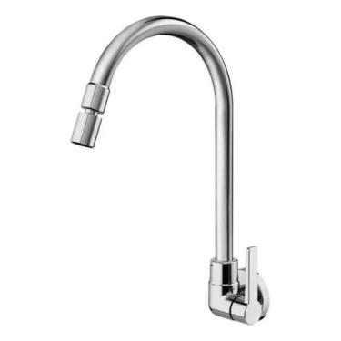 Imagem de Torneira para cozinha parede bica alta gali - chrome - docol