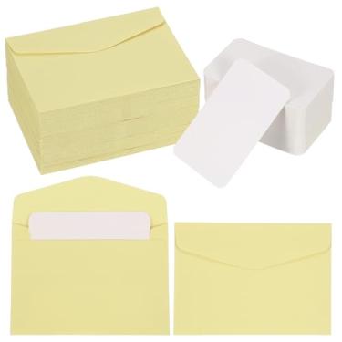 Imagem de PATIKIL Conjunto de 200 mini envelopes com cartões em branco, 11,4 x 8 cm cartões de notas e envelopes em branco para presente de casamento, convite de formatura, feriado, dia de Ação de Graças, Natal