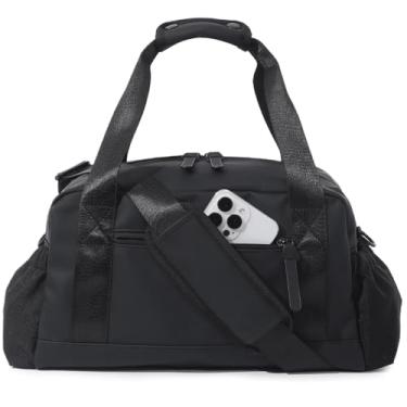 Imagem de Bucosd Pequena bolsa de ginástica para mulheres, mini bolsa de ginástica transversal com compartimento molhado, bolsa de mão para ginástica, dança, esportes, viagens, Médio - preto, Medium, Tendência