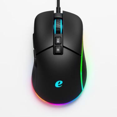Imagem de Mouse Gamer RGB com Fio USB Para Pc, Design Ergonômico, Iluminação LED, Preto