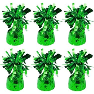 Imagem de Pacote com 6 pesos de balão verde, suporte metálico, âncoras, suporte de balão, para aniversário, 2025, formatura, festa, Natal, casamento, celebração, decoração (verde)