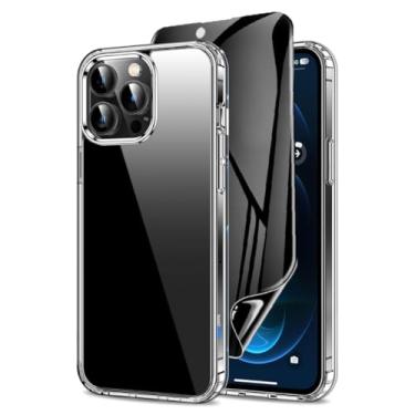 Imagem de Capa Capinha Clear Case Transparente Resistente a Risco e Anti Impacto + Película Protetor Tela Cerâmica Fosca Privacidade Para iPhone (iPhone 12 Pro Max)