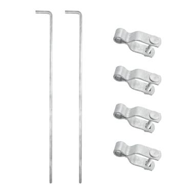 Imagem de KINNAN Kit de haste de queda de portão de 3,5 cm x 81,3 cm para cerca de elos de corrente, parafuso de cana de portão resistente para portão único ou duplo, hastes de queda de aço galvanizado, peças