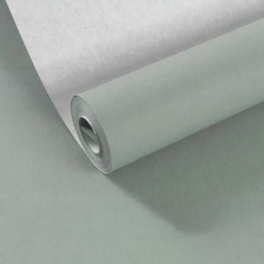 Imagem de ESSMOKO Papel de parede moderno estilo nórdico seda não tecido papel de parede não autoadesivo quarto sala de estar escritório decoração de fundo adesivos azul cinza 53 * 950 cm