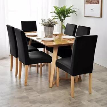 Imagem de kit 6 capas para cadeiras de jantar II (PRETA)