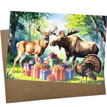 Imagem de Whitman and Daughter Cartão de aniversário Woodland Wildlife, 12 x 18 cm, vale-presente de animais da floresta com envelope Kraft, em branco dentro, feito nos EUA, correio rígido protegido - 1215