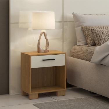 Imagem de Mesa de Cabeceira 1 Gaveta Reta W343 Freijó Off White Dalla Costa