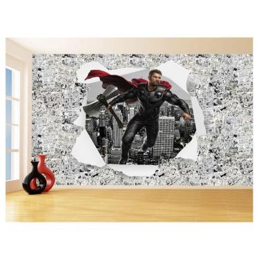 Imagem de Papel De Parede 3D Heróis Página Quadrinhos Hq 3,5M Nhma273