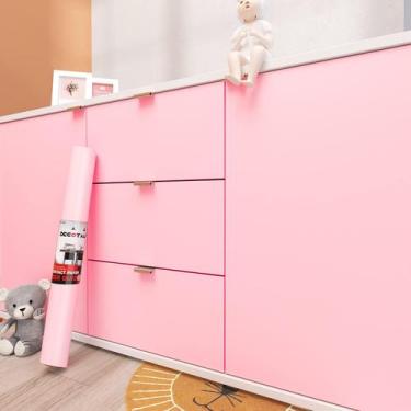 Imagem de Papel de parede Decotalk Pink Peel and Stick 45 cm x 3 m de vinil