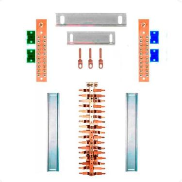 Imagem de Kit Barramento Trifásico Padrão Cemar 100A para 34 Circuitos - Zathura