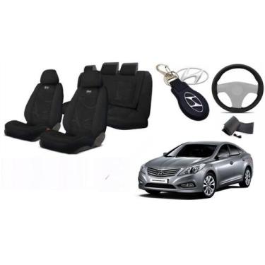 Imagem de Combo Capas Premium Personalizado Azera 12-18 + Volante + Chaveiro - F