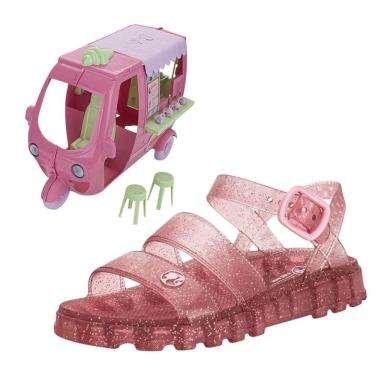 Imagem de Sandalia Infantil Menina Conforto Macio Barbie Sorveteria