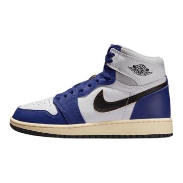 Imagem de Tênis infantil Air Jordan 1 High OG (FD1437-100, branco/cinza neutro/azul real profundo/preto), Branco, 18