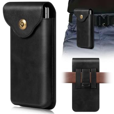 Imagem de Coldre para celular Samsung Galaxy Z Fold 7/6/5/4/3 com clipe de cinto para iPhone 17/16/15/14/13 Pro Max e Galaxy S25/S24/S23/S22 Ultra Cover Bolsa de transporte (V Preto)