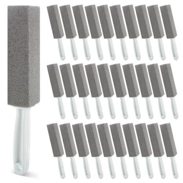 Imagem de Starvast 30 peças de escova para vaso sanitário de pedra-pomes, pedra pomes mais limpa com cabo longo, bloco de escova de pedra para banheiro, argamassa, piscina, banheiras, chuveiros