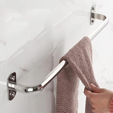Imagem de DSeenLeap Barras de toalha de aço inoxidável, cabide de toalhas de duche individual, barra de toalha com acabamento prateado polido para casa de banho e cozinha, 9 tamanhos: 30 cm a 120 cm (50 cm)