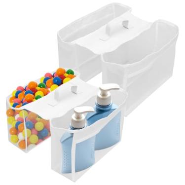 Imagem de Organizador de brinquedos de banho de poliéster, 2 peças, suporte de chuveiro de malha de grande capacidade, bolsa de banho de secagem rápida para casa