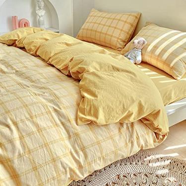 Imagem de Capas de edredom de malha de algodão lavado, capa de colcha ultramacia respirável com laços de zíper oculto, conjunto de cama leve durável para quarto de hóspedes-P 180 x 220 cm (C 150 x 200 cm)