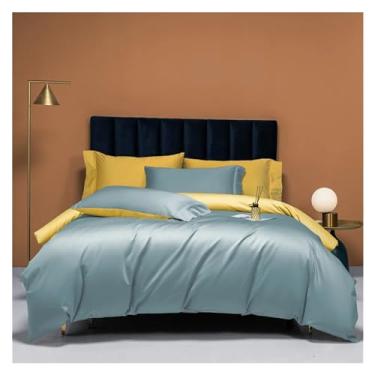 Imagem de Roupa de cama 100% algodão, solteiro, Queen, King, conjunto de lençol de cima e capa de edredom (N King)