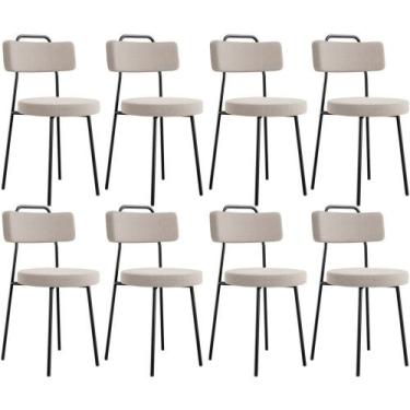 Imagem de Kit 08 Cadeiras Decorativas Estofada Para Sala De Jantar Barcelona L02