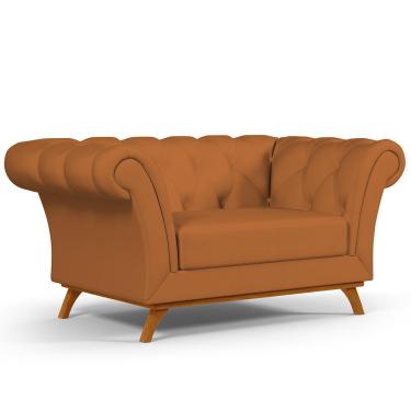 Imagem de Sofá 2 Lugares Para Sala de Estar Império 150 cm D02 Veludo Telha C-262 - Lyam Decor