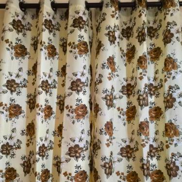 Imagem de Cortina quarto sala rustica 1,35 folhagem - HOMESUSI, flor marrom