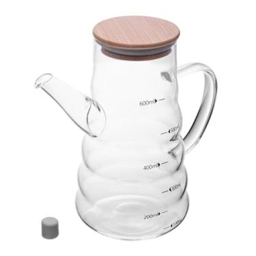 Imagem de WOLFF - Garrafa para Azeite com Tampa de Bambu e Silicone no Bico Colmeia 600ml Vidro Borossilicato