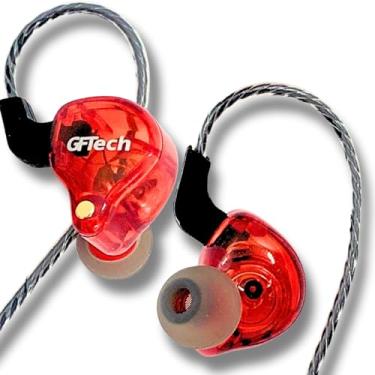 Imagem de Fone In Ear Monitor de Áudio Retorno de Palco com Isolamento Acústico Alta Definição - GFTech (Vermelho)