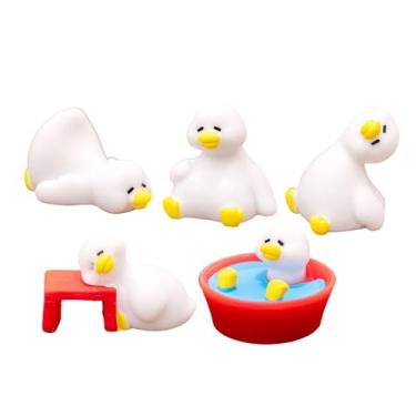 Imagem de Whtkoph 5 Peças de Figuras de Artesanato 3D, Decorações para Monitores de Computador, Pequenas Estátuas de Pato, Enfeites de Animais em Miniatura, a, Tamanho real