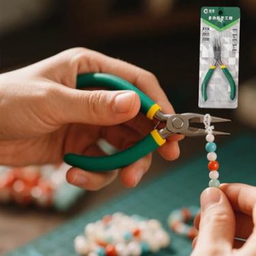 Imagem de Mini alicate de ponta de agulha para fabricação de joias, alicate de precisão de 11 cm para dobrar fios, contas, aderência, pequena ferramenta de artesanato para brincos e reparos