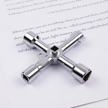 Imagem de Chave utilitária multifuncional, chave de caixa de medidor, chave de encanamento, chaves utilitárias 4 em 1 4 vias, abridor de armário elétrico (1 peça)