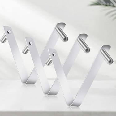 Imagem de 3 peças de clipe de escova de piscina, clipe em forma de V, ganchos de piscina para postes, clipes de aço inoxidável clipe de botão de mola de pino duplo para escovas skimmers rede de piscina escova