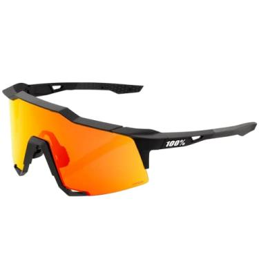 Imagem de 100% Óculos de sol esportivo SPEEDCRAFT para ciclismo SOFT TACT BLACK - Espelhado multicamadas vermelho HiPER