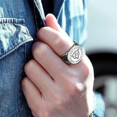 Imagem de Anel Viking nórdico de aço inoxidável masculino Punk Jewelry, 13, Aço inoxidável, Sem pedra preciosa