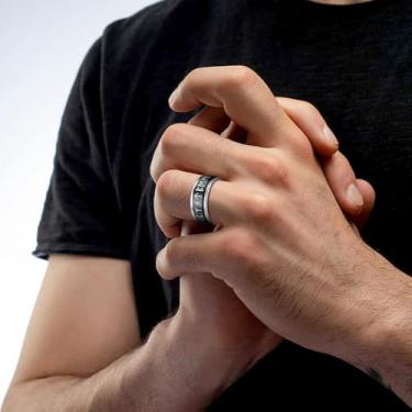 Imagem de Anel Fidget Masculino Aço Inoxidável Runas Nórdicas Anéis Giratórios Joias Preto/Dourado Anel Pinky Tamanho 7-12, 09, Aço inoxidável, Sem pedra preciosa