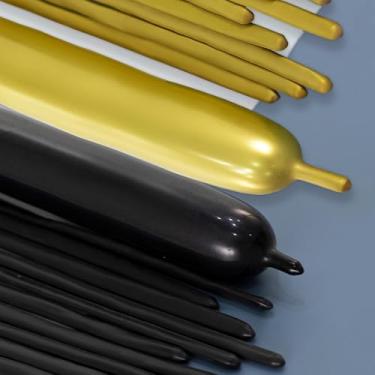 Imagem de 260 Balloons Black Gold, 50 Pcs Black 50 Pcs Gold Long Balloons Twisting Skinny Magic Balloon for New Years Eve Party Decor Balloon Arch Animals Clown Kids Birthdays Baby Shower Decorations Supplies