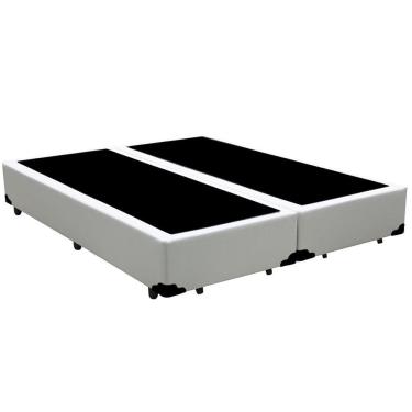 Imagem de Base Box Blindado Queen Bipartido Homequeen Sintético Branco 40x158x198