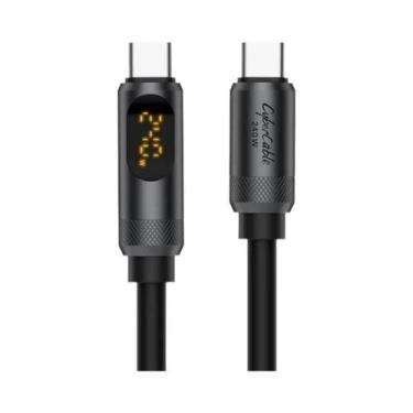 Imagem de Cabo Carregador Rápido USB C Para USB C Com Display LED 240W Para iPho