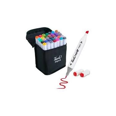 Imagem de Conjunto de Canetinhas Hidrográficas, 36 Cores, Ponta Dupla, com Estojo, 15cm