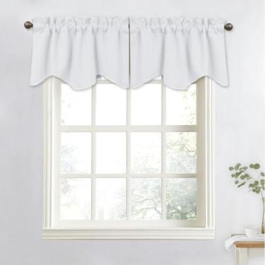 Imagem de Cortinas de saia para meia janela – 132 cm x 45 cm com bolso de haste duráveis para banheiro minúsculo/janela de sacada/cozinha/quarto (cinza claro = branco acinzentado, conjunto de 2)