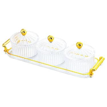 Imagem de Ｂｅｓｇａ Bandeja para Frutas Secas, Pote para Armazenamento de Alimentos Na Cozinha, Caixa Prática para Guardar Alimentos, Prato, Bandeja Dividida para Servir, 3 Grades, Tamanho real