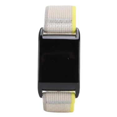 Imagem de Generic Faixa de Relógio de Nylon, Pulseira Esportiva Ajustável, Elegante, Respirável, Secagem Rápida para Rastreador de Fitness (Bege)