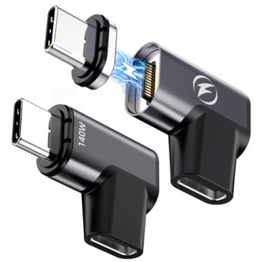 Imagem de DuHeSin Adaptadores magnéticos USB tipo C, (pacote com 2) com PD 140W, USB4, 20Gbps, 8K 60Hz para MacBook Pro/Air, Steam Deck, Quest 2, RoG Ally e mais dispositivos tipo C