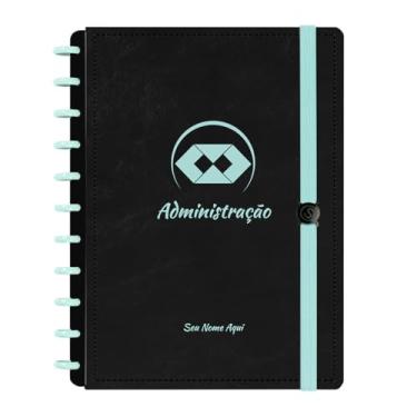 Imagem de Caderno De Disco Iscool Inteligente Personalizado 80 Folhas Profissões Preto Verde Oceano Administração Grande G