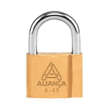 Imagem de Cadeado de Latão com Chaves 40mm Aliança Metalúrgica