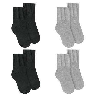 Imagem de Kit 4 Pares de Meias Selene Básica Cano Médio Infantil
