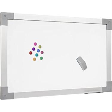 Imagem de Quadro Branco Aço Magnético Moldura Mdf Soft Alumínio Prime STALO, 90x60