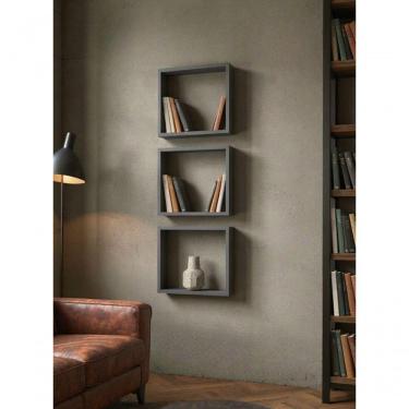 Imagem de Kit De 3 Nichos 30cm Mdf Grafite - On Móveis